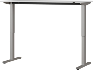 bümö Andratx elektrisch höhenverstellbarer Schreibtisch 160x80 cm in Lichtgrau, Gestell: Silber - Schreibtisch höhenverstellbar elektrisch, elektrischer Schreibtisch, Bürotisch & Gaming Tisch, AXEHS16-583