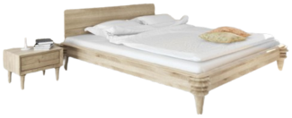 Bett Haris 190 x 200 cm Wildeiche Bianco