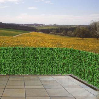 Balkonsichtschutz N77, Sichtschutz Windschutz Verkleidung für Balkon Terrasse Zaun ~ 300x150cm Blatt hell