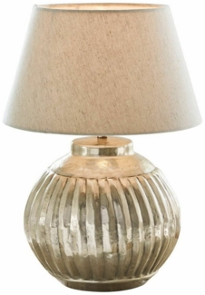 Mirabeau Tischleuchte Tischlampe Lillemor antiksilber/creme