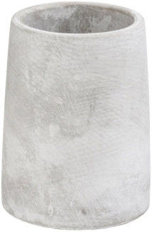 WENKO Zahnputzbecher VILLENA, Grau, Beton, Ø 7 cm, (1-St), Natursteinoptik