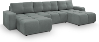 AX LIVING Ecksofa Grau mit Schlaffunktion Hosio 359 cm – Komfortable Wohnlandschaft