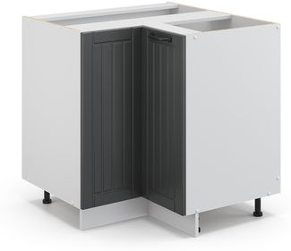 Eckunterschrank Fame-Line Anthrazit Landhaus 80.5 cm ohne Arbeitsplatte Vicco