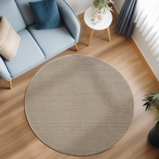 Ayyildiz Teppiche Teppich LOOM 4300, rund, Höhe: 7 mm, pflegeleicht, robust, strapazierfähig