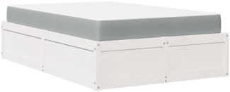 vidaXL Bett mit Matratze Weiß 120x190 cm Massivholz Kiefer 3281953