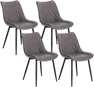 Woltu Esszimmerstuhl (4 St), Polsterstuhl Sessel mit Rückenlehne, Metallbeine