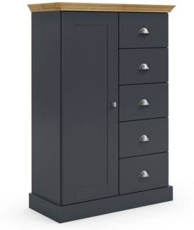 Home affaire Kommode Motala, 5 Schubladen und 2 verstellbare Einlegeböden, Breite 75cm, Höhe 110cm