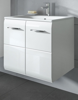 Waschtisch hängend mit Waschbecken Cover in weiß Hochglanz 60 cm