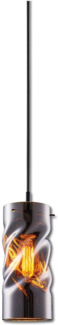 ISOLED Pendelleuchte, Smoky curled Glas, E27, 300cm