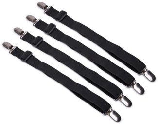 BAYLI Spannbettlaken Verstellbare Bettlakenspanner [4er Set], Betttuchspanner mit Metallcl