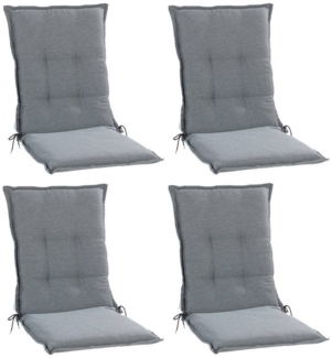 GO-DE Polsterauflage NITTKA, B 50 x L 110 cm, Hellgrau, 4er Set, (Set, 4 St), Gartenstuhlauflagen für Mittellehnstühle