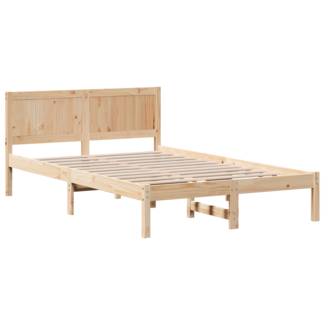 vidaXL Kiefernholz Bettgestell Natürlich Kiefernholz 135 x 190 cm 872197