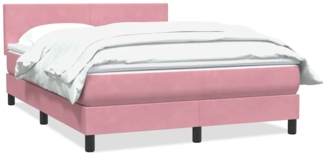 vidaXL Boxspringbett mit Matratze Rosa 140x210 cm Samt 3316022