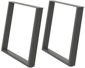 vidaXL Esstischbeine U-Form 2 Stk. Anthrazit 100x(72-73) cm Stahl 4012806