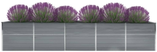 vidaXL Garten-Hochbeet Verzinkter Stahl 400x80x45 cm Grau 47056