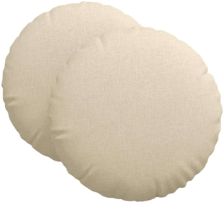 vidaXL Sitzkissen 2 pcs Creme Ø80 x 29 cm Stoff 42014238