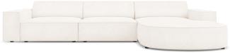 Micadoni 4-Sitzer Boucle Ecke rechts Sofa Jodie | Bezug Beige | Beinfarbe Black Plastic