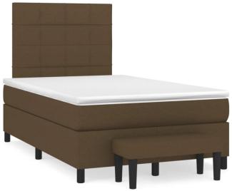 vidaXL Boxspringbett mit Matratze Dunkelbraun 120x190 cm Stoff 3270358