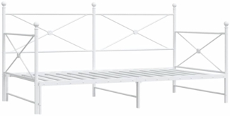 vidaXL Tagesbett Ausziehbar ohne Matratze Weiß 100x200 cm Stahl 4104691