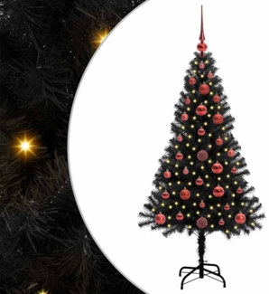 vidaXL Weihnachtsbaum mit 150 LEDs mit Ständer Schwarz 120 cm PVC 3396456