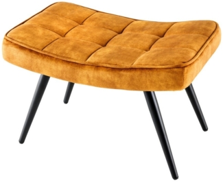 riess-ambiente Fußhocker SCANDINAVIA senfgelb / schwarz (Einzelartikel, 1 St), Wohnzimmer · Samt · Metall · Scandinavian Design