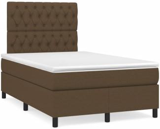 vidaXL Boxspringbett mit Matratze & LED Dunkelbraun 120x190 cm Stoff 3270221