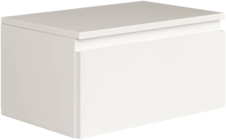Selsey 'Bemmi' Wandnachttisch mit Schublade, Weiß, ca. 25,5 x 49 x 32 cm