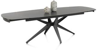 LAZIO Esstisch grau Keramik auf Glas 140cm x 100cm x 77cm