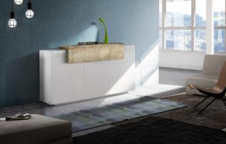 Sideboard >Catania< in Weiß-Hochglanz - 160x86x45cm (BxHxT)