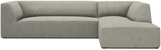 Micadoni 4-Sitzer Modular Ecke rechts Sofa Ruby | Bezug Light Grey | Beinfarbe Black Plastic