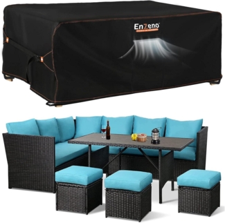 Enzeno Gartenmöbel Abdeckung 420D Oxford Gewebe Winterfest 250x250x90cm