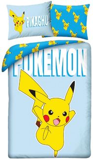 Pokémon Bettwäsche Set aus Mikrofaser Bettdeckenbezug 140 × 200 cm mit 70 × 90 cm Kissenbezug