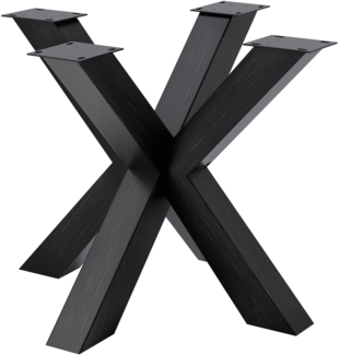 CLP Tischbeine Harlan pulverbeschichtetes Metall bis 300 kg belastbar,85x85x71 cm industrial schwarz