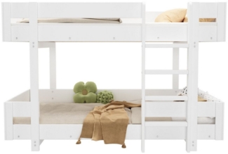 OKWISH Etagenbett Hochbett Kinderbett (90*200cm), Mit Treppe, Schlichtes Design, Verstärktes Geländer