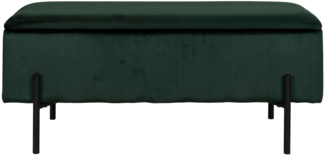 Bank mit Stauraum, Velours, grün, 95 x 36,5 x 43 cm, HN1206