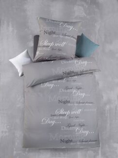 Optidream Bettwäsche Set Mikrofaser 135x200 Polyester good morning Dreams Schriftzug, Mikrofaser, 135x200 Standard Größe modern schlicht kuschelig