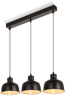 Nettlife Pendelleuchte Schwarz Vintage Esstisch E27 3 Flammig Hängelampe Metall, Höhenverstellbar, LED wechselbar, Für Esstisch Wohnzimmer Esszimmer Küche