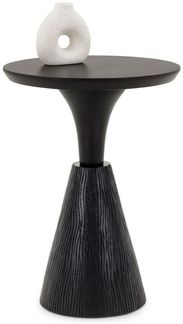 IDIMEX Beistelltisch BHIMA, Couchtisch rund 40 cm aus Mangoholz, skulpturales Design Schwarz