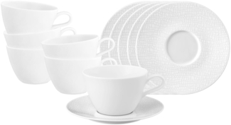 Seltmann Weiden Life Fashion Milchkaffeetasse mit Untertasse 370 ml 6er Set - Luxury White