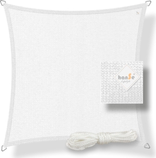 hanSe Sonnensegel Schattensegel Schattenspender UV-Schutz Quadrat 5x5m Weiß