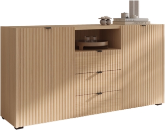 Kommode Cyliza 2D3SZ (Farbe: Vicenza Eiche Weiß Gekalkt)