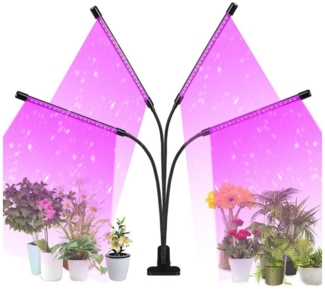 Clanmacy Pflanzenlampe LED 4 Köpfe Grow Lampe Pflanzenleuchte Wachstumslampe Zimmerpflanzen