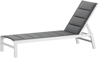 Blumfeldt Renazzo Sonnenliege - Verstellbarer Liegestuhl, Wetterfest & Ultraleicht, 5-Positionen Rückenlehne, Aluminiumrahmen, 120kg Kapazität, ComfortMesh, 195x60cm, Garten & Balkon, Weiß