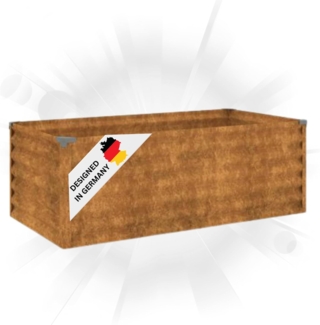 DELUKE® Hochbeet aus Cortenstahl AKSEL unten offen Hochbeet Metall Pflanzenbeet Metall Gartenbeet Blumenbeet Beet hoch Frühbeet für Garten Gemüsebeet, 100x50x36cm