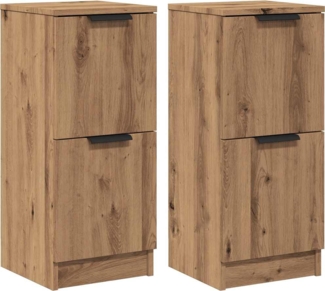 vidaXL Sideboards 2 Stk. Artisan-Eiche 30x30x70 cm Holzwerkstoff 856962