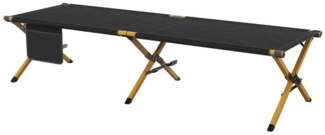 MC Star Feldbett Sonnenliege klappbarer Gartenliegestuhl mit Seitentasche Relaxliege (Garten und Balkon, Oxford Schwarz 196x64x45cm)