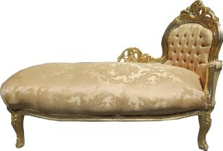 Casa Padrino Barock Chaiselongue Gold Muster / Gold Mod2 - Barock Möbel