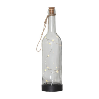Star Trading Solar Dekoration Bottle, Flasche, Lichterkette, Transparent, LED, Dämmerungssensor, Warmweiß, Außenbereich, 31 cm