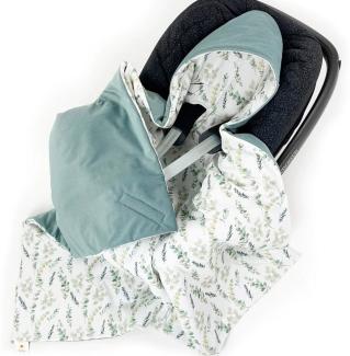 Einschlagdecke Babyschale Autositz mit Klettverschluss HERBST WINTER warm wattiert, BABEES