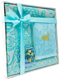 Jungengel Geschenkbox Ceyiz Set Yasin Süresi Gebetsteppich Tesbih Namazlik Mitgift Seccade, Komplett-Set, Wundervolles Design, Inkl. Geschenkverpackung